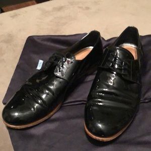 Black patent leather flat oxfords women’s 39.5/9.5